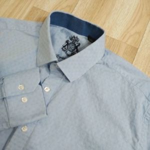 English Laundry Shirt Mens Large 16-16.5 Botton Stretch Long Sleeve Blue